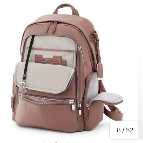 Tumi Celina Rose Backpack with Silver Details Fits 15” Labtop Authentic Tumi - Picture 3 of 15
